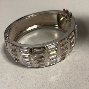 Lia Sophia wide baguette rhinestone bangle bracelet